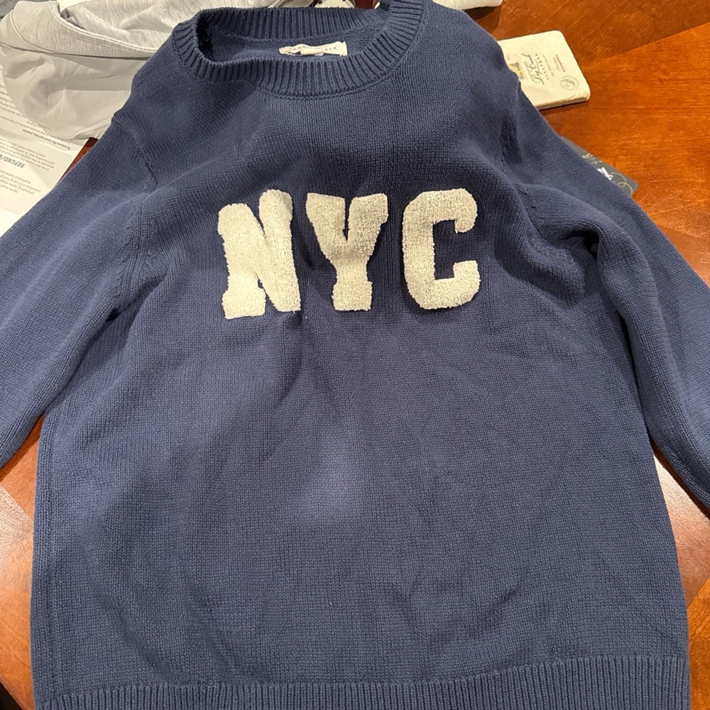 Aeropostale Dark Blue Crewneck Sweater with White NYC